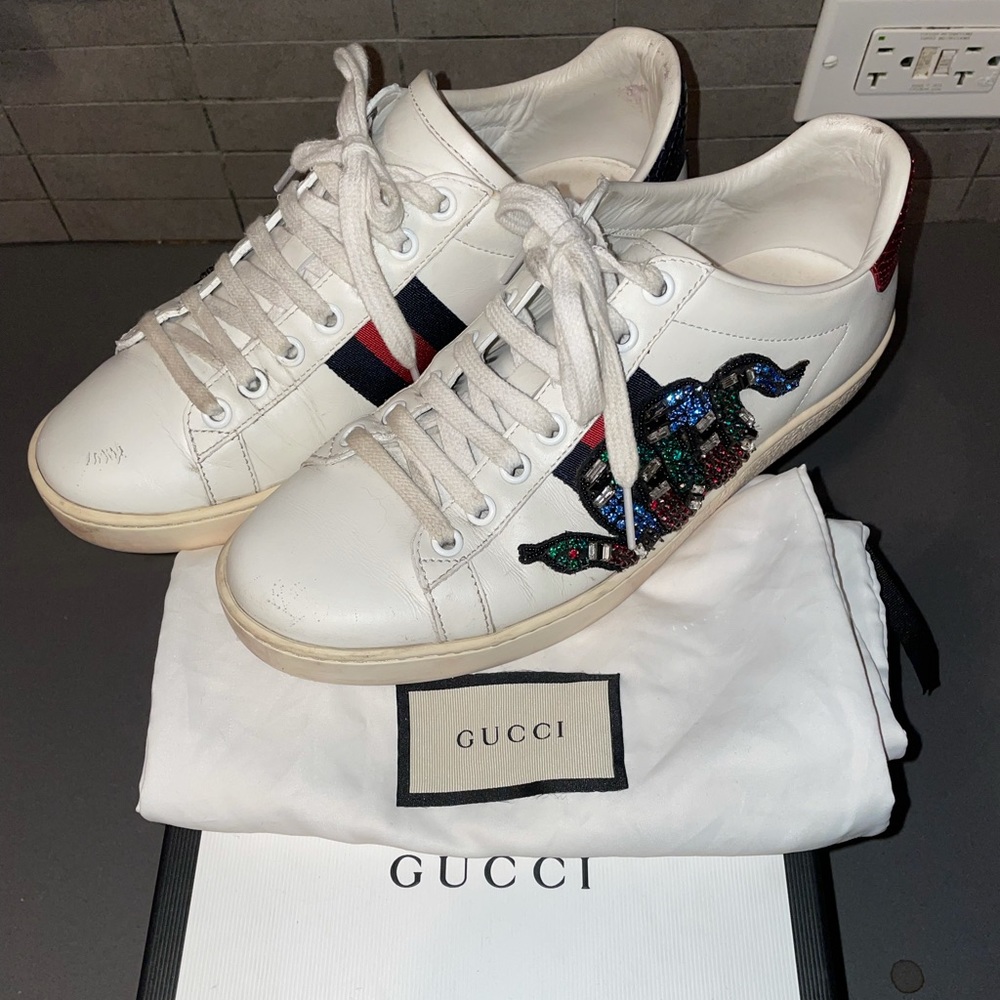 Gucci Ace Sneakers Crystal embroidered snake